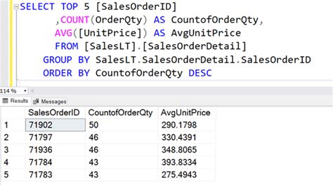 avg group by sql, Sql sum() and avg() (with examples)