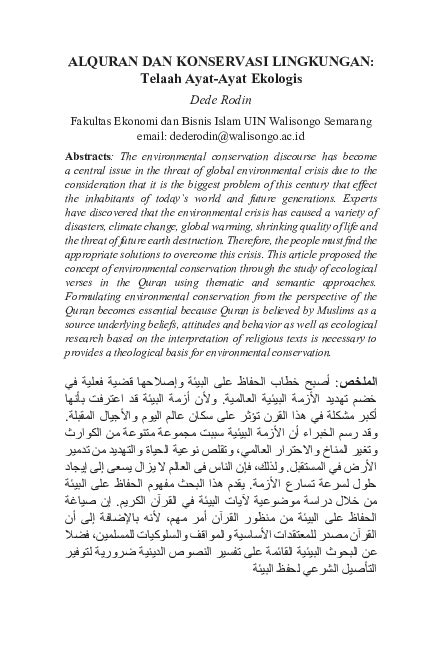 AYAT-AYAT KONSERVASI LINGKUNGAN Telaah Tafsir Al-Azhar PDF Download