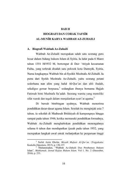 BAB II BIOGRAFI WAHBAH AZ-ZUHAILI DAN KITAB TAFSIRNYA PDF Download