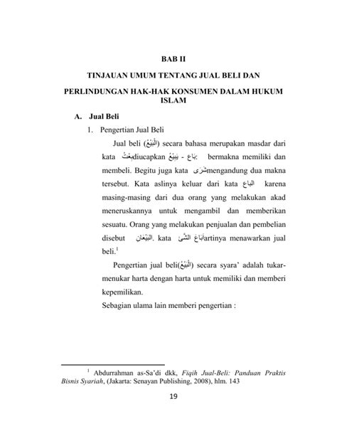 BAB II JUAL BELI DALAM ISLAM A Pengertian Jual Beli Dan repositoryradenintanacid16093BAB_II_revisipdf PDF Download