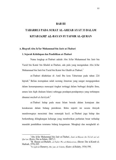 BAB III TABARRUJ PADA SURAT AL-AHZAB AYAT 33 DALAM KITAB PDF Download