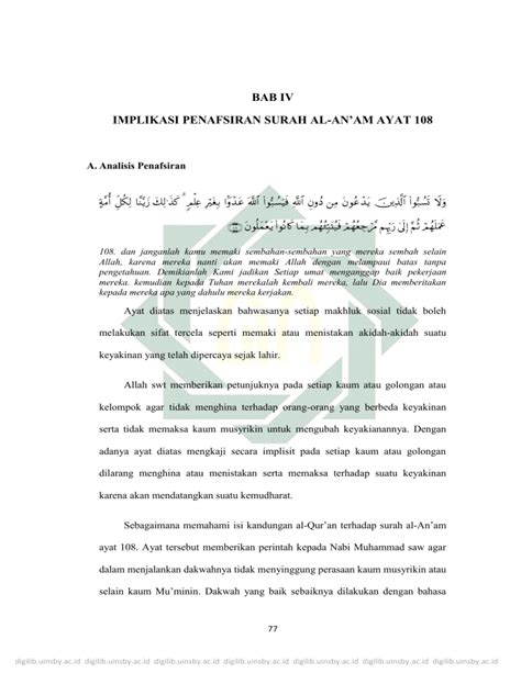 BAB IV PENAFSIRAN IBN KATHIR DAN ALI AL-SABUNI PDF Download