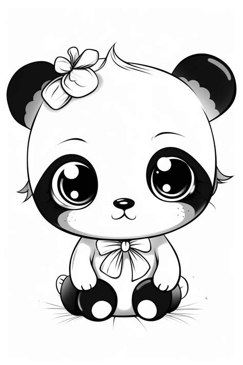 baby panda coloring sheets printable, Premium vector