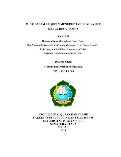BALAâ DALAM ALQURAN MENURUT TAFSIR AL AZHAR KARYA â PDF Download