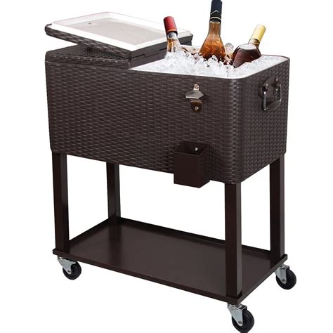 bar cart with ice maker