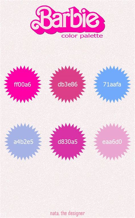 barbie yellow color code, Barbie color palette