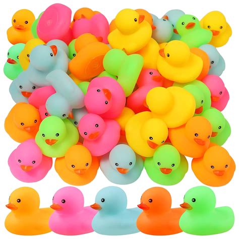 bath duck small, Amazon.com: 100 pack multicolor mini rubber duck bath toy colored