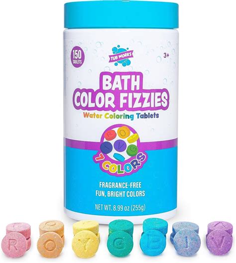 bath water color tablets, Mr. bubble fizzy tub colors, assorted bathwater colors, 150 ct. Fizzy assorted bathwater zoom hover