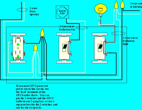 bathroom fan light switch wiring diagram gfci schematic 