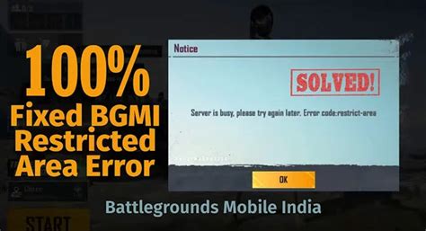 bgmi restricted area error memu, [fixed] bgmi server is busy please try again later error code: restrict
