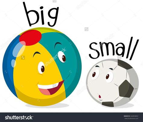 big or small objects clip art, Small and big objects