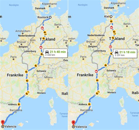 biltåg europa karta