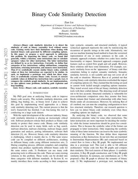binary code similarity 2023, (pdf) revisiting binary code similarity analysis using interpretable