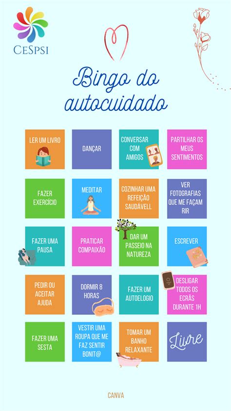 bingo do autocuidado