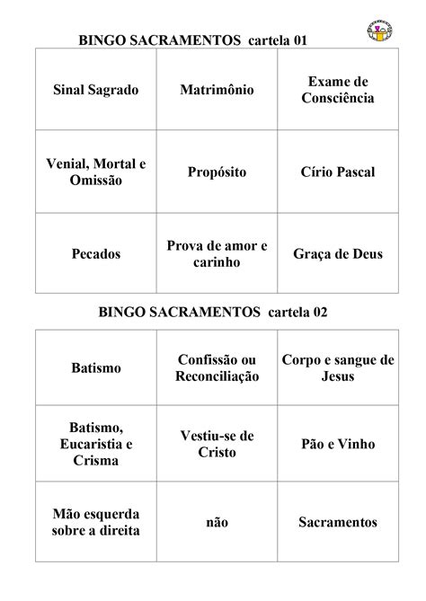 bingo dos dez mandamentos