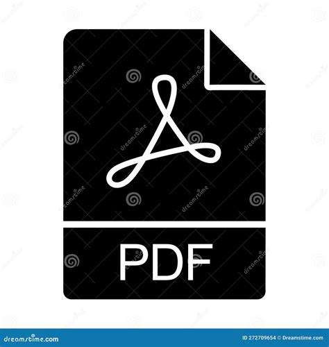 black and white pdf document icon, Digital pdf document icon isolated on black and white vector stock