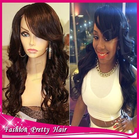 black ponytail wig with bangs