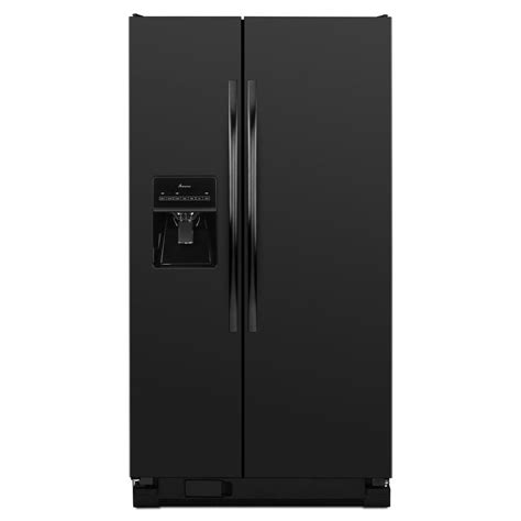 black side by side refrigerator with ice maker
