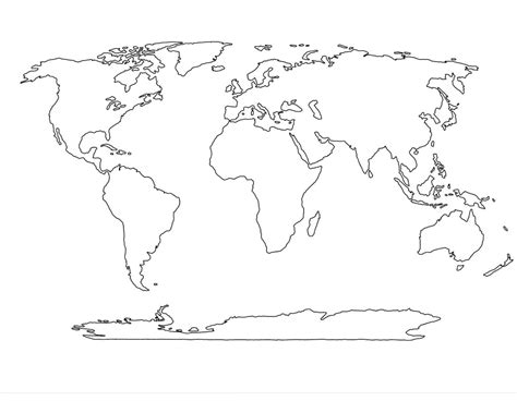 Blank Printable World Map Continents