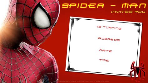 Blank Spiderman Invitation Template