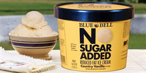 blue bell ice cream no sugar added