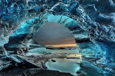 blue ice caves