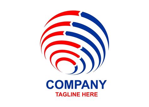 blue red logo circle, Premium vector