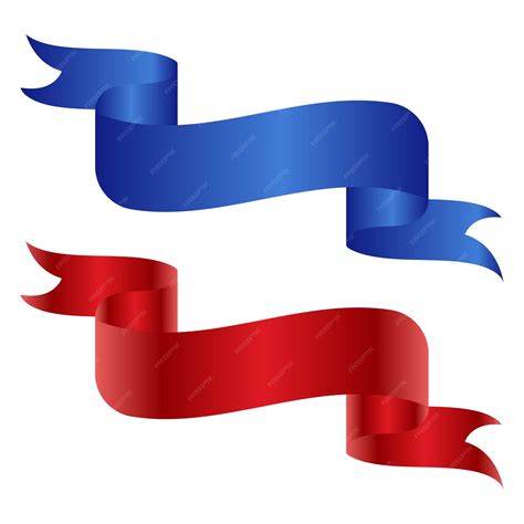 blue red ribbon vector, Premium vector