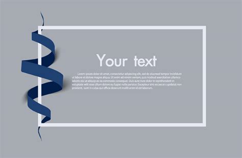 blue ribbon invitation border, Ribbon background invitation. Blue invitation card with a big ribbon stock vector