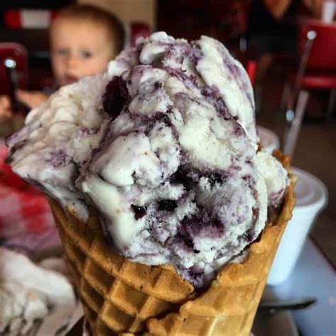 blueberry waffle cone ice cream