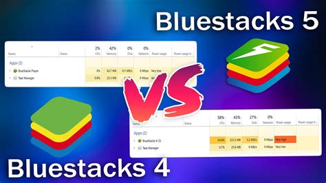 bluestacks vs bluestacks 5, Bluestacks 4 vs bluestacks 5 performance comparison.