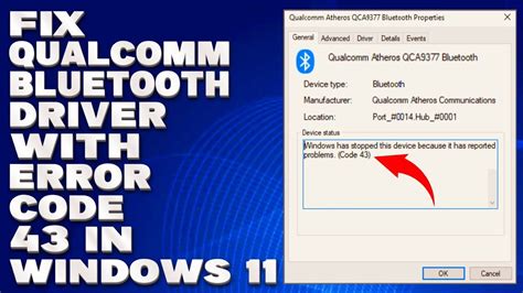 bluetooth driver error code 43, Bluetooth radio windows 10 error 10