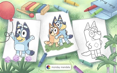 bluey coloring pages colored, Drawing 12 from bluey coloring page