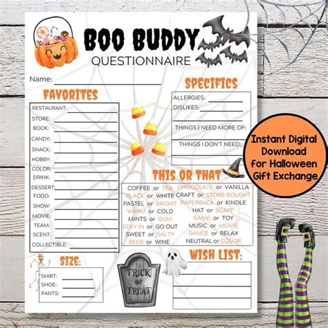 Boo Basket List Printable
