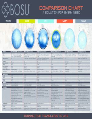 Bosu Ball Size Chart
