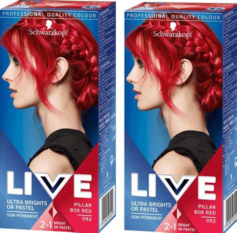box dye semi permanent, Schwarzkopf semi brights. Schwarzkopf live color xxl ultra brights 92 pillar box red semi