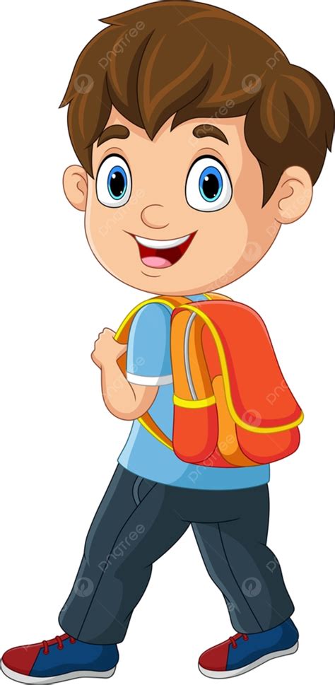 boy with backpack clip art, Boy with backpacks cartoon 8022046 vector art at vecteezy