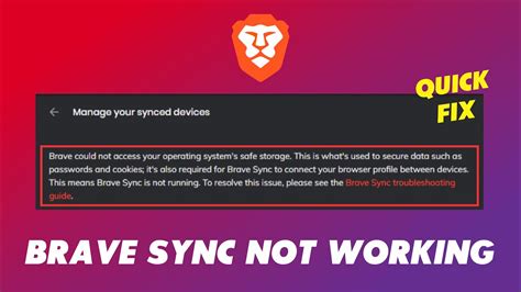 brave browser sync not working, Brave browser sync not working—here's how to fix it. Brave browser sync synced wrong took until few even days