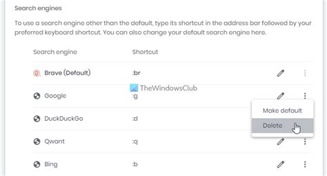 brave change default search engine, How to change default search engine in brave browser