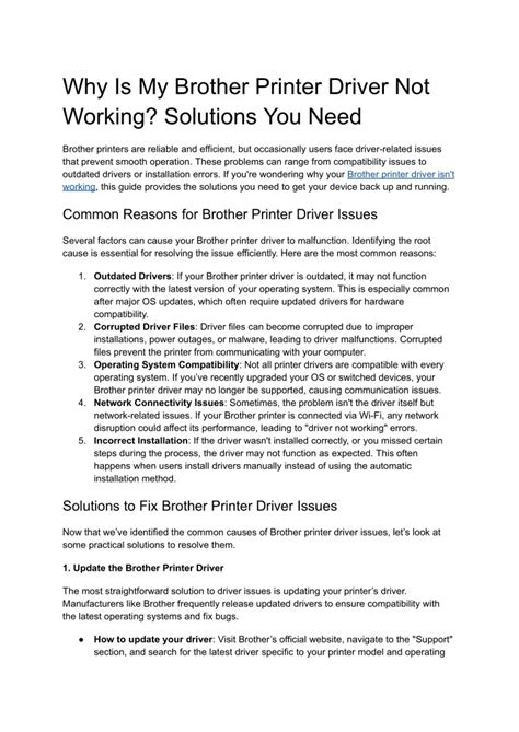brother driver not working, Download brother printer drivers windows 10 issues [fixed]