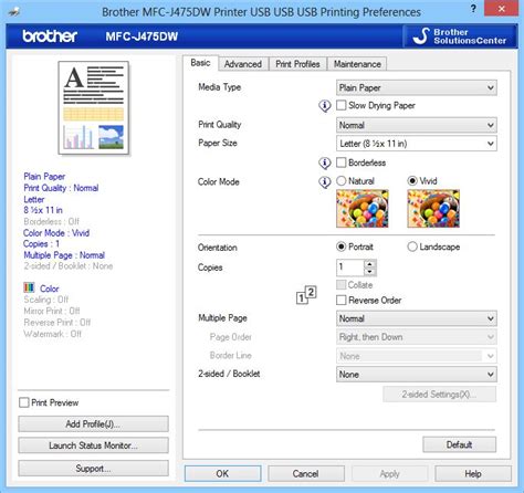 brother driver printing preferences, Brother printer adjust windows preferences driver default tab basic. Adjust the default preferences of my printer driver (windows)
