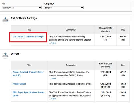 brother full software package, Brother utilities