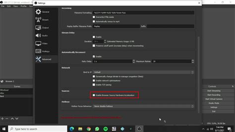 browser hardware acceleration obs, How to fix obs browser source not displaying