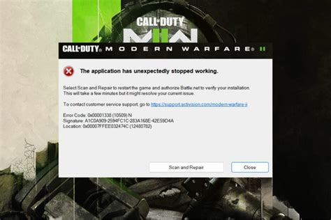 call of duty error code 0x00001338, How to fix the 0x00001338 error code in cod modern warfare