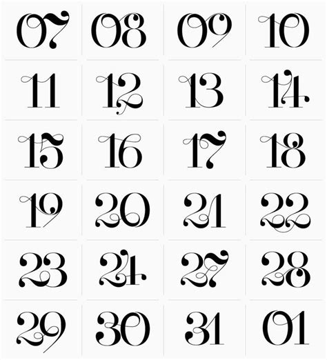 calligraphy writing styles of numbers, Numbers set in hand drawn calligraphy style vector image. Numbers calligraphy
