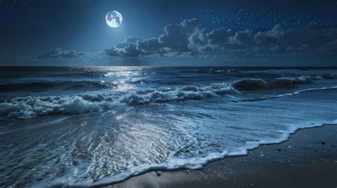 calm ocean at night background, 1920x1080 wallpaper sea, surface, calm, smooth surface, light, night