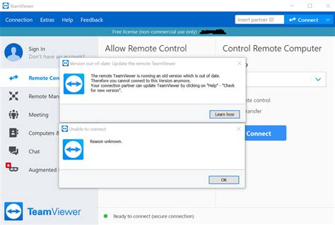 cannot connect to remote computer teamviewer, Connection rdp techquack. Repair: 