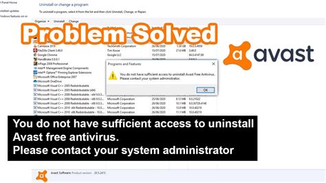 cannot delete avast antivirus, Cannot remove avast antivirus windows