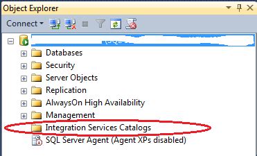 Cannot See Integration Services Catalogs In Management Studio