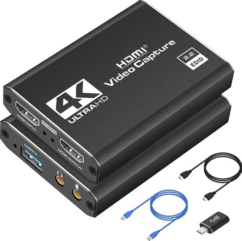 capture card with usb, Treaslin hdmi capture card usb,4k-eingang und passthrough recording